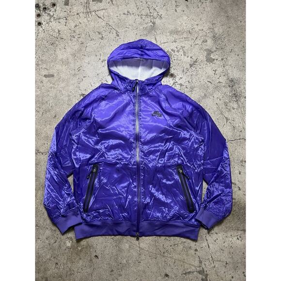 2007 Nike Air Purple Zip Up Satin Jacket Men’s L Rare Vintage - Picture 1 of 13